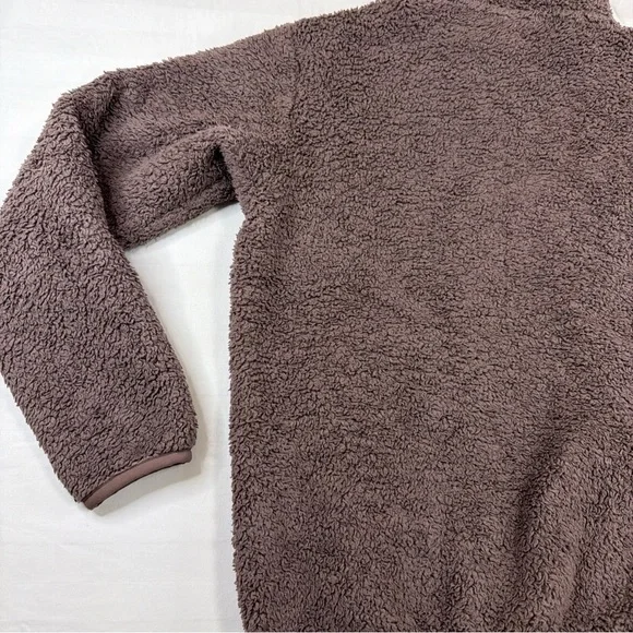 Patagonia Sherpa Fleece Hoodie Pullover Mens Small Brown 1/2 Zip - Picture 13 of 14